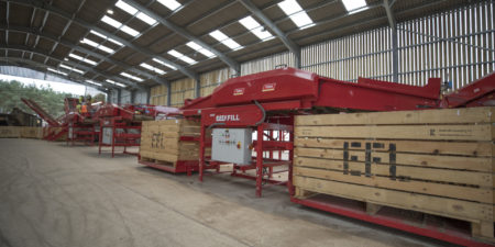 Potato Bin Filling with Single Vertical Bin Fillers from Tong